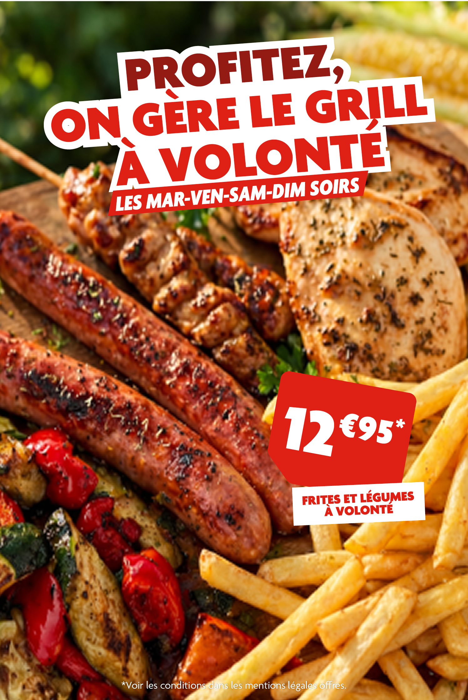Soirées à volontée assiette grill